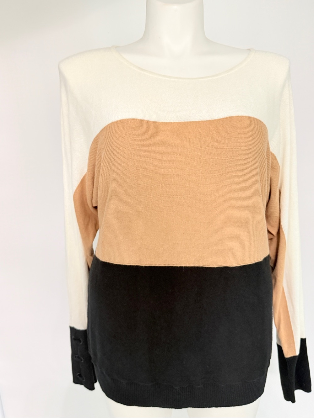 Colorblock Crew Neck oversized Sweater women large Lagenlook capsule corpcore